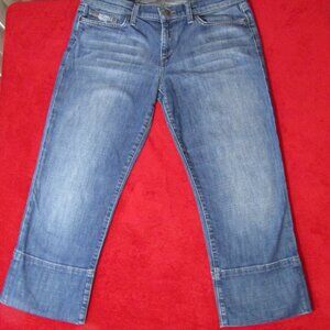 Joe's Jeans Cropped Wide Hem Light Distressed Jeans